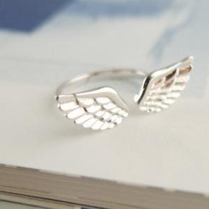 Angel Wing Ring In Silver