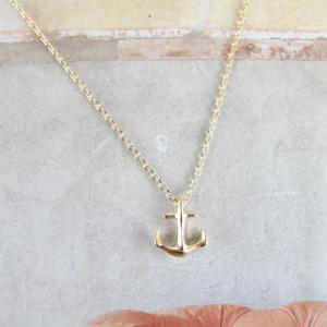 Anchor Necklace In Gold