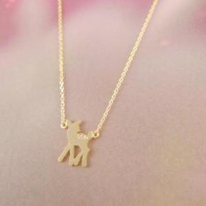 Deer Necklace In Gold