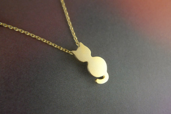 Cat Necklace In Gold